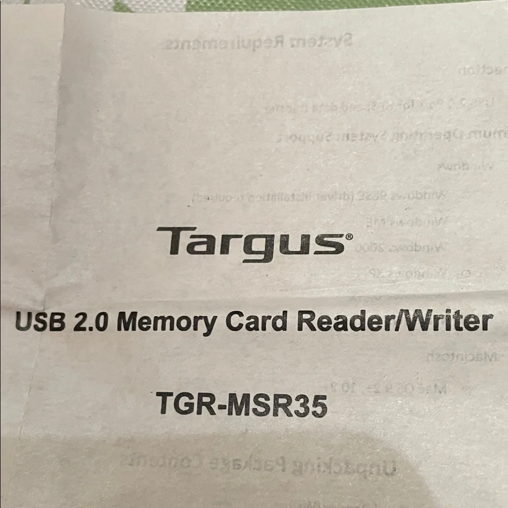 This is a Targus 33-in-1 USB 2.0 Card Reader.